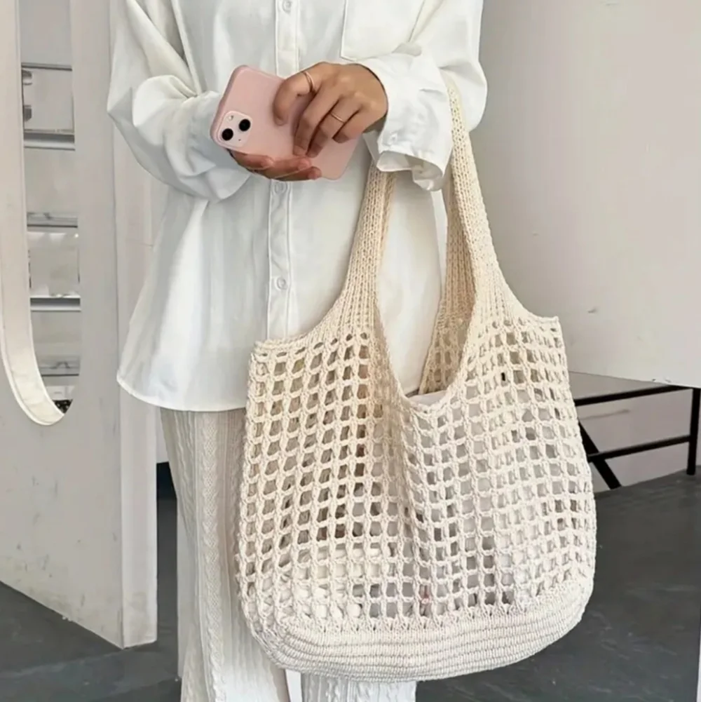 Crochet Woven Tote Bag